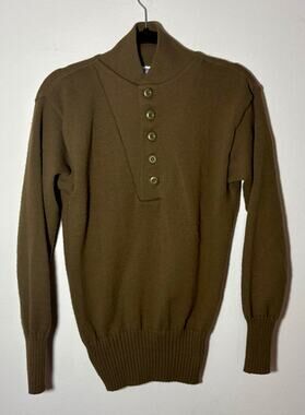 Vintage DSCP Garrison Collection Sweater Mens Medium OD Green 5 Button Military